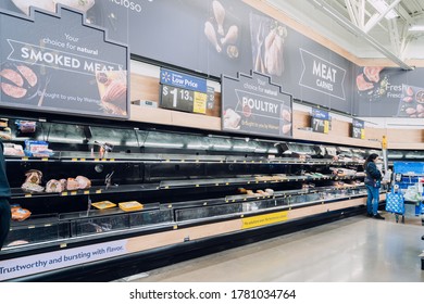 Hesperia, California / United States - March 14 2020 Meat Shortage During Coronavirus Outbreak 2020