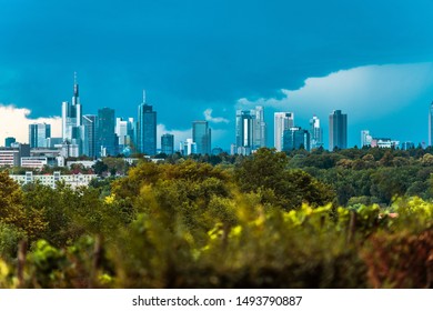 Hesse State Germany. Scenic CIty Of Frankfurt Metro Park. Frankfurt Am Main. 

