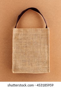 Hessian Bag On Brown Eco Background