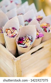 Hessian Confetti Cones Rose Petals Throwing Stock Photo 1421927375 ...