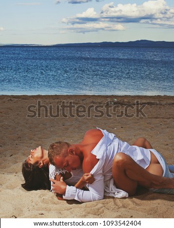 Erotic sex on a beach