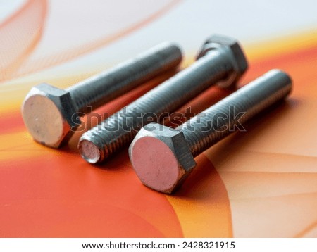 Hex head cap screws. Replacement or spare cap screw. Three hex cap bolts