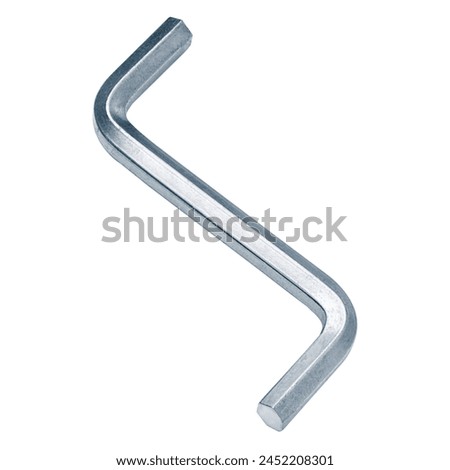 Hex key isolated on white background. Allen key close-up