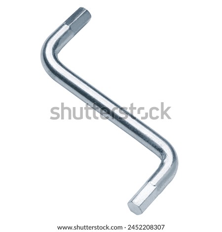 Hex key isolated on white background. Allen key close-up
