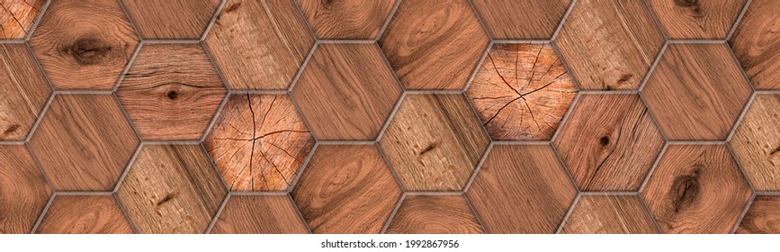 Hex Tiles With Different Wood Textures