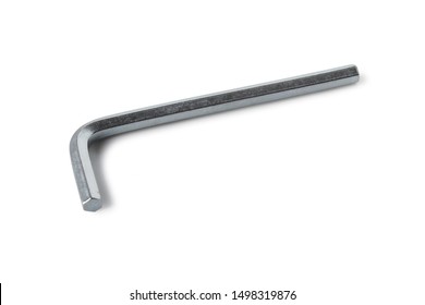 Hex wrench for fasteners closeup isolated on white