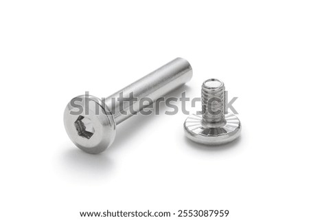 Hexagon socket rivet screw isolated on a white background