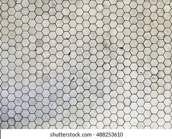 Hexagon Tile Floor On Outdoor City Landing