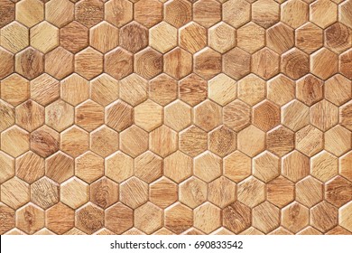 A Hexagon Of Wood Pattern Background.