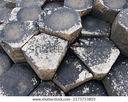 Hexagonal basalt columns of Giant Causeway, Northern Ireland