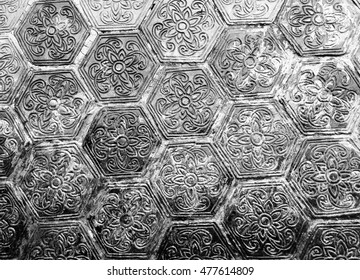 Hexagonal brick flooring background