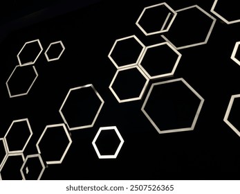 hexagonal light on black background