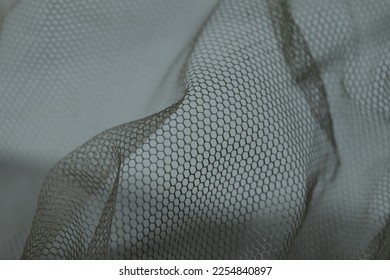 Hexagonal Mesh Waves on a White Background Photo.