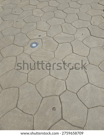 Hexagonal Pavement Texture With Blue Marker