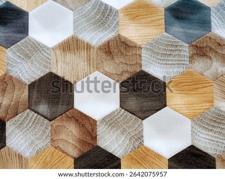 Hexagonal wall tiles in beautiful, multi-colored patterns.