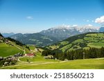 Hexenwasser Soell middle station with the Wilder Kaiser massif in the background