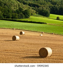 Hey Stack On The Farm Field In Wales UK