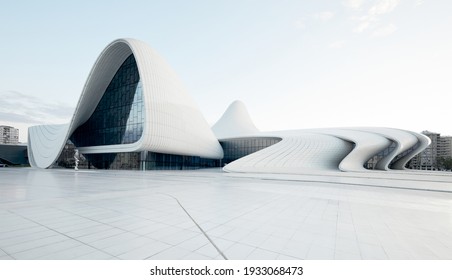 Heydar Aliyev Center. Designed By Zaha Incredible Architecture. Hadid. Center Houses A Conference Hall, Gallery And Museum. Baku, Azerbaijan, 27.04.2017