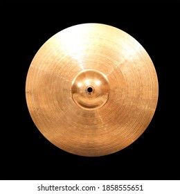 Hi Hat Cymbal Top Isolated On Black Background