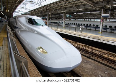 Hi Speed Train Pause At Station For Pick Up Passenger.High Speed Train Is A Best Innovation For The World.