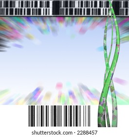 Hi tech background with barcodes