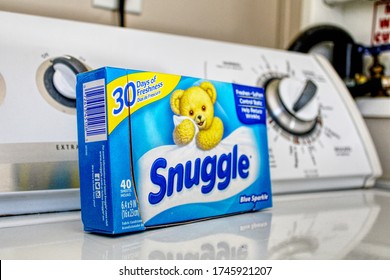 Hico, WV / USA - April 16 2020: Snuggle Brand Dryer Sheets