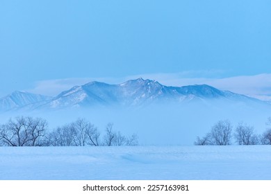 hidaka mountainrange in winter hokkadio