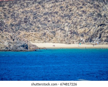 Hidden Beach Between The Cliffs At Cabo San Lucas In Baja California, Mexico, Viewed From The Sea