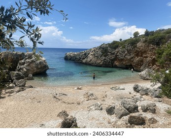 Hidden beach in Himare, Albania 