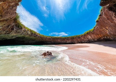 Hidden beach Marieta Island Mexico