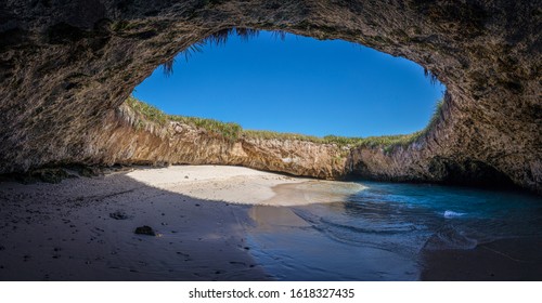 Hidden beach in the Marietas Islands at the mexican Pacific
