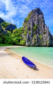 Hidden beach in Matinloc Island, El Nido, Palawan, Philippines - Tour C route - Paradise lagoon and beach in tropical scenery