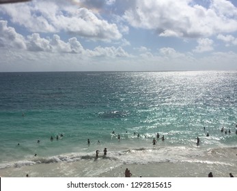 Hidden Beach At Tulum Ruins In Mexico On The Caribbean Sea