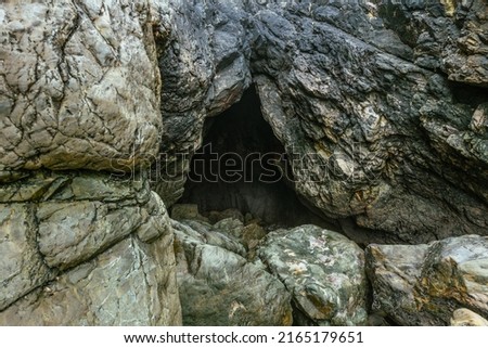 A hidden cave in the Howth Cliffs accessible at high tide