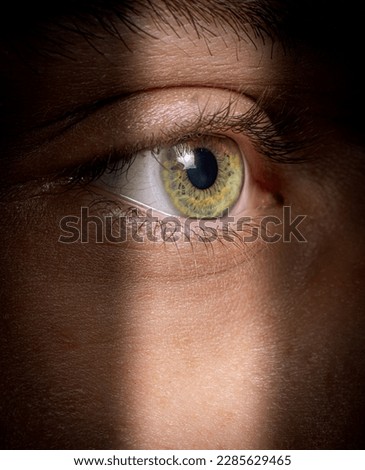 hidden eye peeping or spying concept
