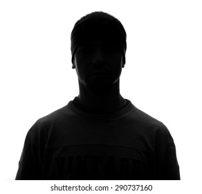 Hidden Face In The Shadow.male Silhouette.