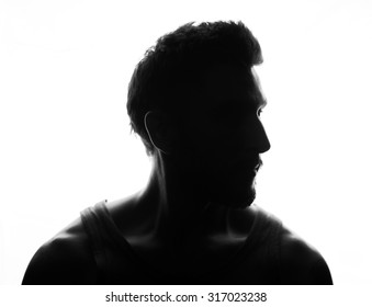 Hidden Face In The Shadow.male Silhouette.