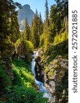 Hidden Falls, Grinnell Lake Trail, Many Glacier, Glacier National Park, Montana