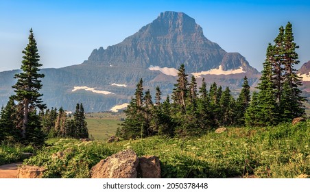 Hidden Lake Train Meadow Views At Logan Pass, Glacier National Park, Montana