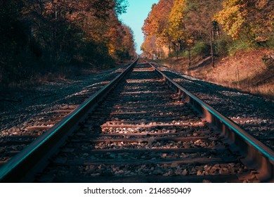 Hidden railway on a crisp fall day 