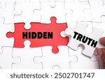 HIDDEN TRUTH word alphabet letters on puzzle