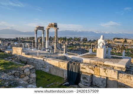 Hierapolis Ancient City ( Ploutonion, The gateway to the underworld ) view in Pamukkale