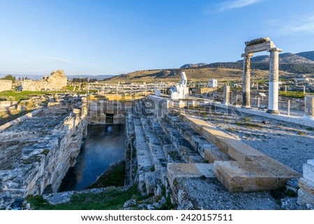 Hierapolis Ancient City ( Ploutonion, The gateway to the underworld ) view in Pamukkale