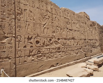 Hieroglyphs In Egypt. Karnak-Temple In Karnak