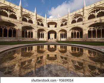 The Hieronymites Monastery (Mosteiro dos Jeronimos), located in the Belem district of Lisbon, Portugal. Typical example of the Manueline style (Portuguese late-Gothic). UNESCO World Heritage Site.