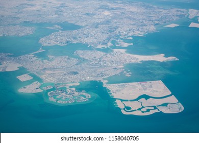 High Altitude Aerial View Of The North Part Of Bahrain