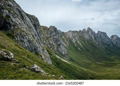 High Altitude Mountain Landscape Under Blue Sky