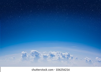 High Altitude View Between Sky And Space