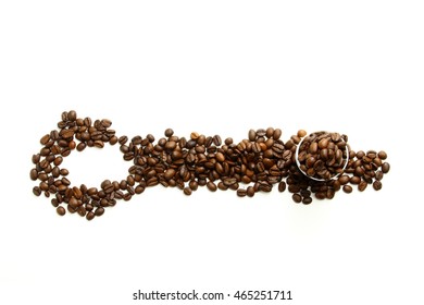 high angle of coffee beans