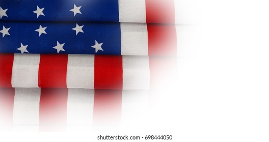 High angle full frame of folded American flag